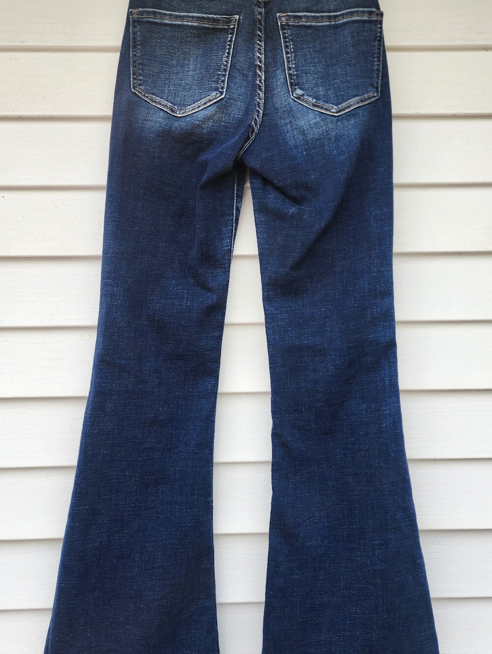 BKE Womens Billie Slim Fit Flare Dark Wash Blue Distressed Stretch Jeans 26 - Picture 5 of 7